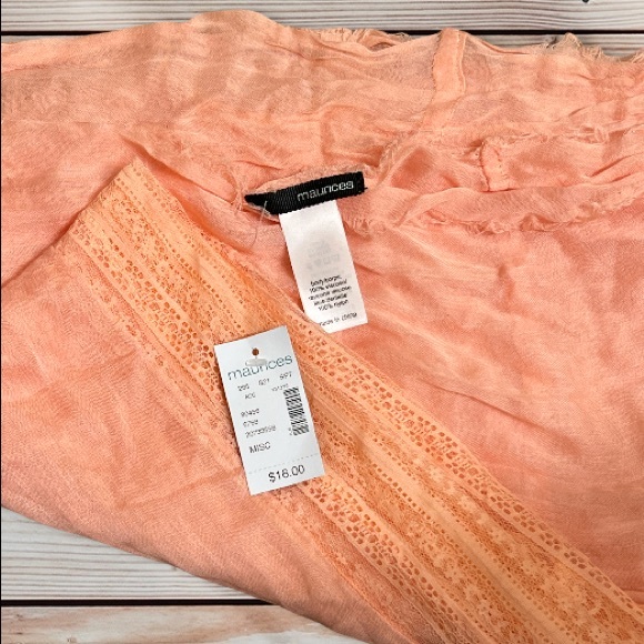 Maurices Light Peach Lace Infinity Scarf - Picture 3 of 3